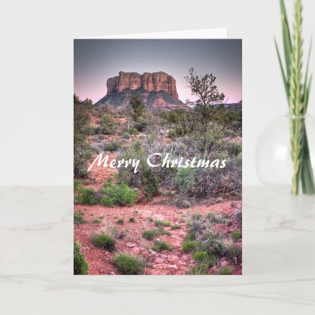 Bell rock Sedona, Arizona, Merry Christmas Holiday Card (Front)