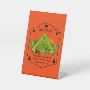 Bell Tent Glamping Business Pedestal Sign