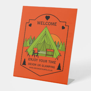 Bell Tent Glamping Business Pedestal Sign
