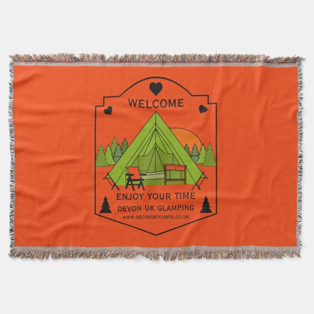 Bell Tent Glamping Business Throw Blanket (Front)