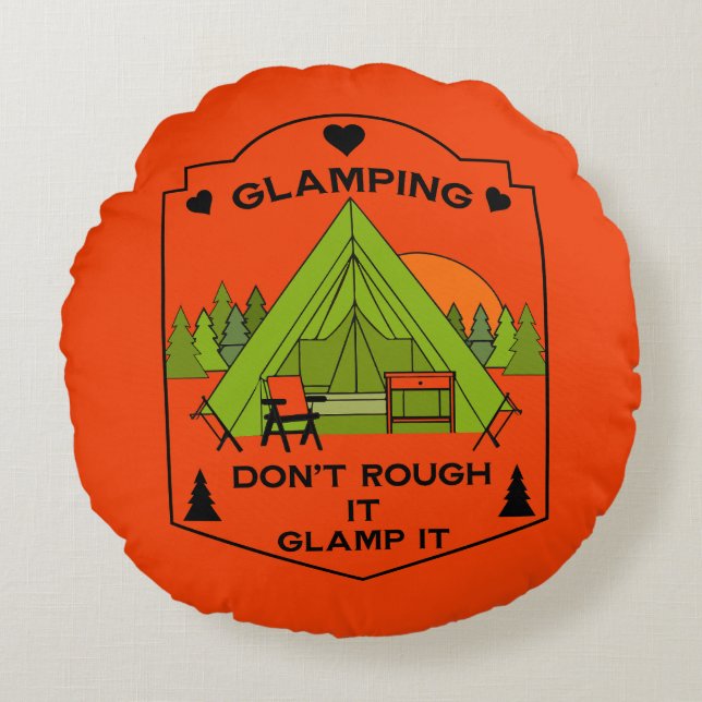 Bell Tent Glamping Round Cushion (Front)