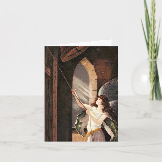 BELL TOWER ANGEL HOLIDAY CARD (Front)