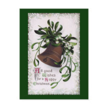 Bell with Mistletoe Vintage Christmas