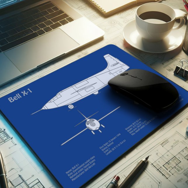 Bell X-1 - Aeroplane Blueprint Plans ABD Mouse Pad (Creator Uploaded)