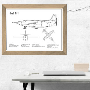 Bell X-1 - Aeroplane Blueprint Plans BD Photo Print