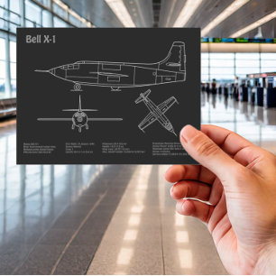 Bell X-1 - Aeroplane Blueprint Plans PD Postcard