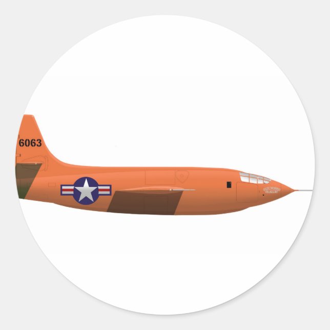 Bell X-1 Rocket plane Classic Round Sticker (Front)