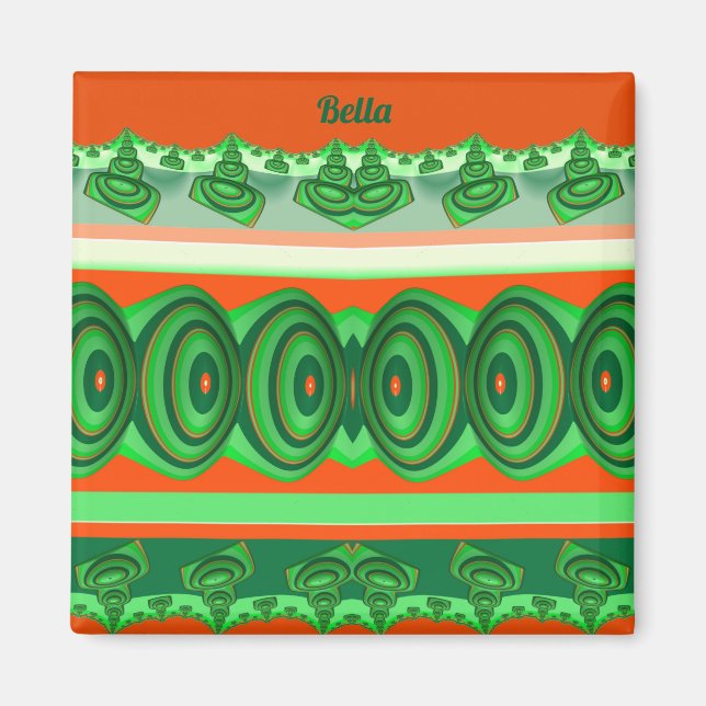 BELLA ~ 3D Fractal Design red green white ~  Magnet (Front)