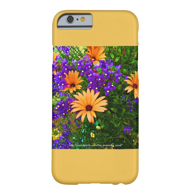 Bella Blue and Orange iPhone 6 Case Yellow Accent (Back)