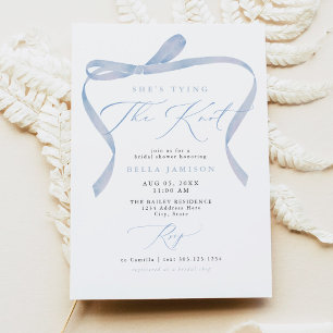 BELLA Blue Bow She's Tying the Knot Bridal Shower Invitation