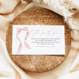 BELLA Blush Bow She's Tying the Knot Panty Game Business Card