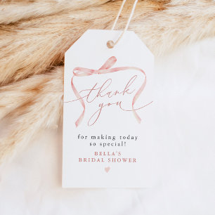 BELLA Blush Bow She's Tying the Knot Thank You Gift Tags