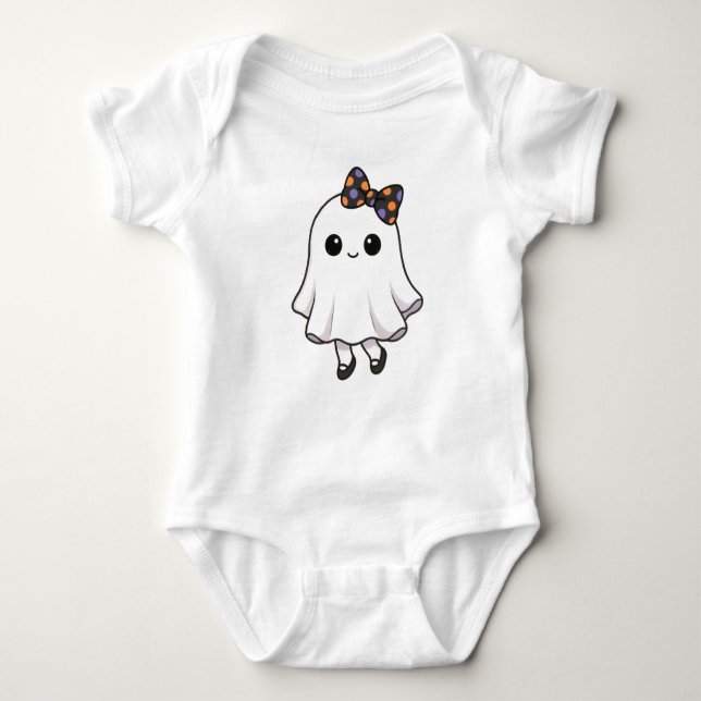 Bella Boo – Cute Halloween Ghost Baby Bodysuit | B (Front)