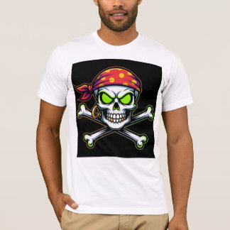 Bella+Canvas Neon Green Pirate Skull T-Shirt