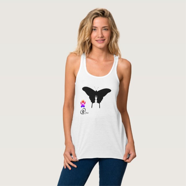 Bella+Canvas Racerback Tank Top BLACK DRAGON (Front Full)