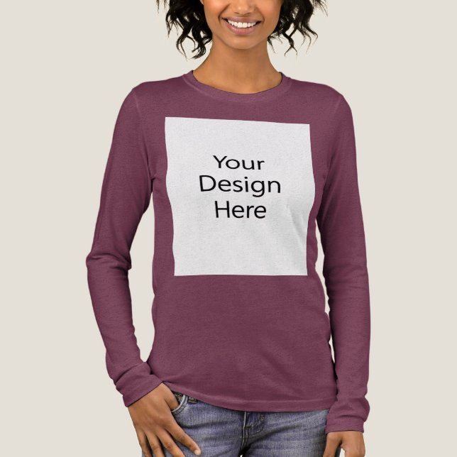 Bella+Canvas Tri-blend Long Sleeve Shirt Maroon (Front)