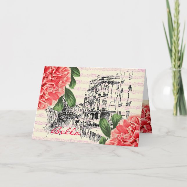 Bella Italy peony Greeting Card (Front)
