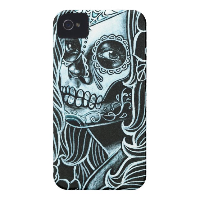 Bella Morte Day of the Dead Sugar Skull Girl Case-Mate iPhone Case (Back)