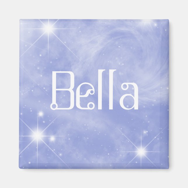 Bella Name Magnet Editable | Starry Space (Front)