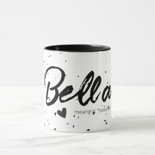 Bella Name Meaning Minimal Modern Text Simple Gift Mug