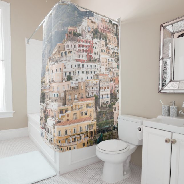 Bella Positano #5 #travel #wall #art  Shower Curtain (In Situ)