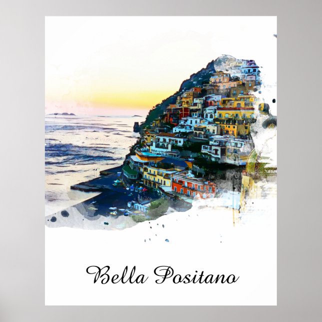 *~* Bella Positano Italian AP12 Italy Amalfi Coast Poster (Front)