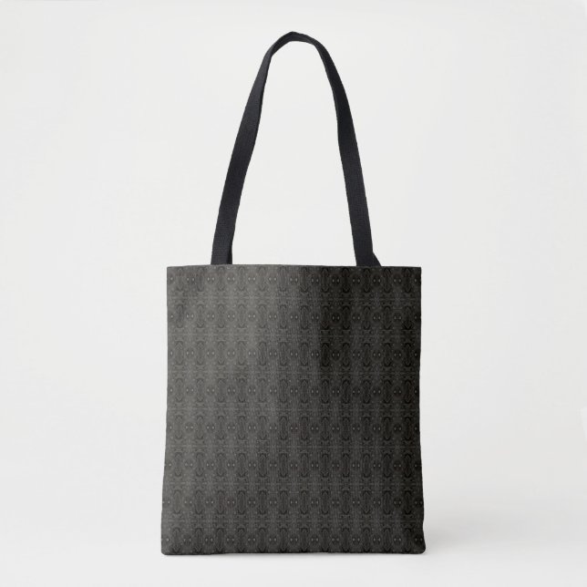 Belladonna Black Abstract Acrylic Fluid Art Tote Bag (Front)