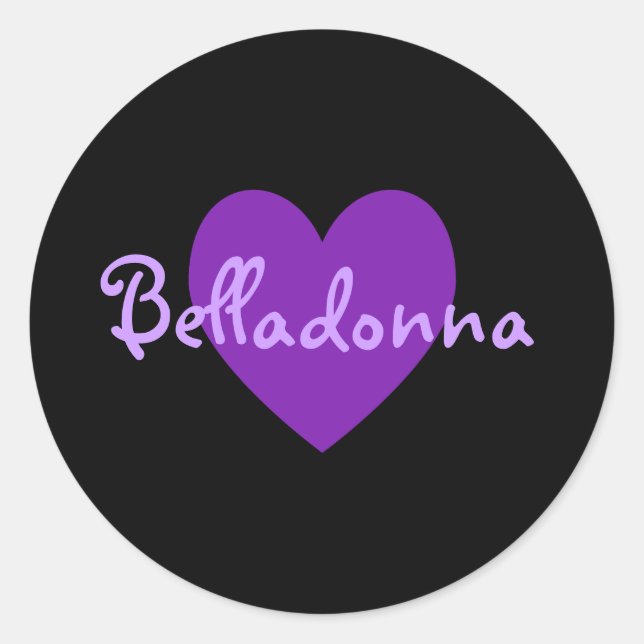 Belladonna in Purple Classic Round Sticker (Front)