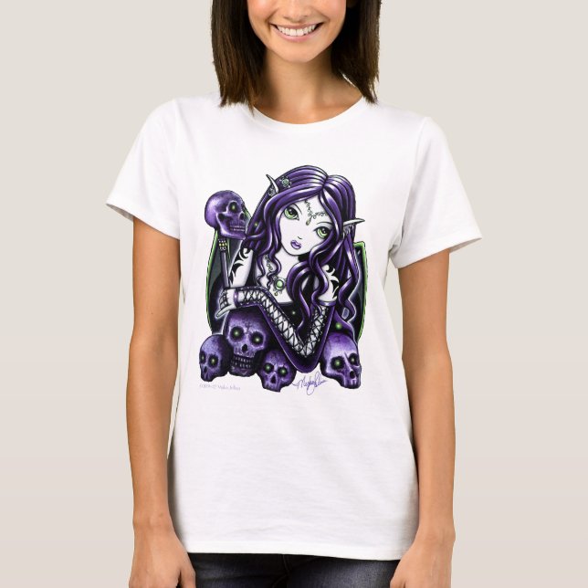 "Belladonna" Purple Skull Black Babydoll Tee (Front)