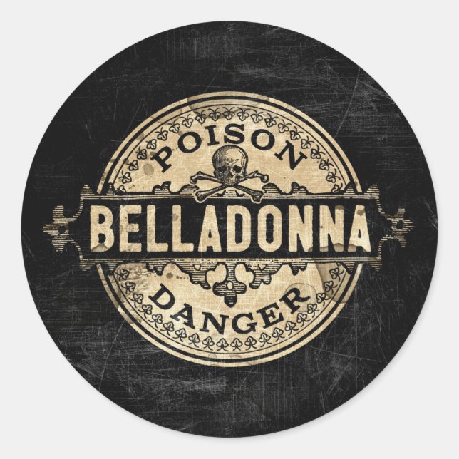 Belladonna Vintage Style Poison Label (Front)