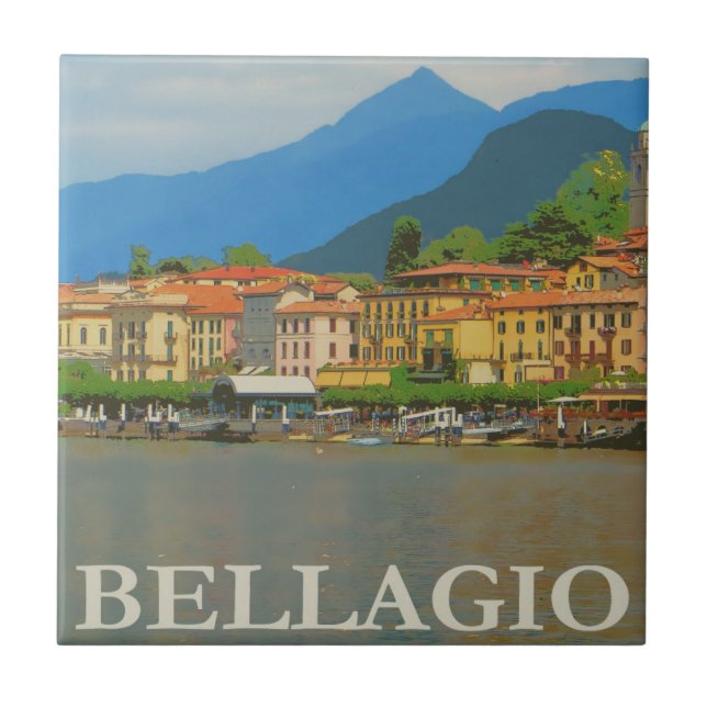 Bellagio Italy Poster Ceramic Tile (Front)