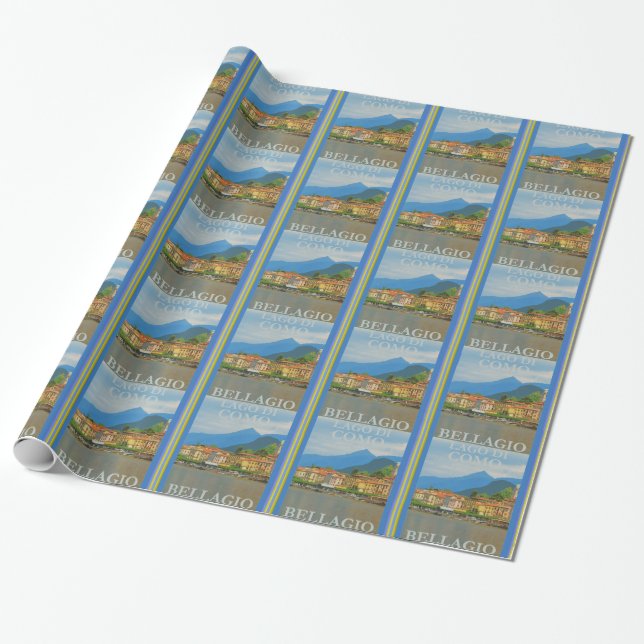 Bellagio Italy Poster Wrapping Paper (Unrolled)