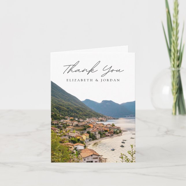 Bellagio Italy Vertical Blank Thank You Card (Front)