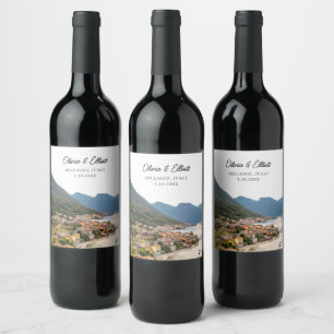 Bellagio Wedding Favour Italy Personalised Wine Label