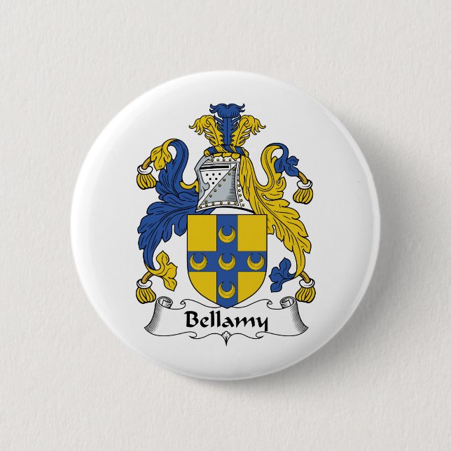 Bellamy Family Crest 6 Cm Round Badge (Front)