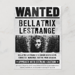 Bellatrix Lestrange Wanted Poster Postcard