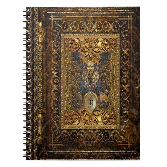 Belldore  Victorian Elegant Monogram Spiral Notebook (Front)