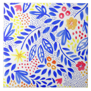Belle Bold Floral Ceramic Tile - 4