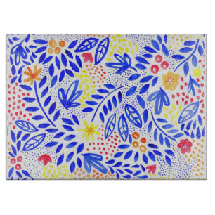Belle  Floral Glass Chopping Board