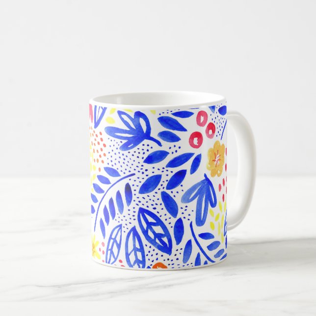 Belle Floral Watercolour Mug (Front Right)