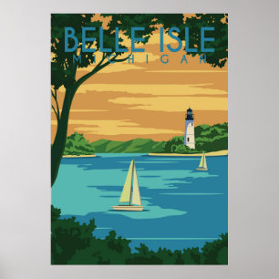 Belle Isle Michigan  Poster