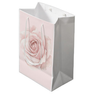 Belle Rose Beautiful Pink Flowers Wedding Medium Gift Bag