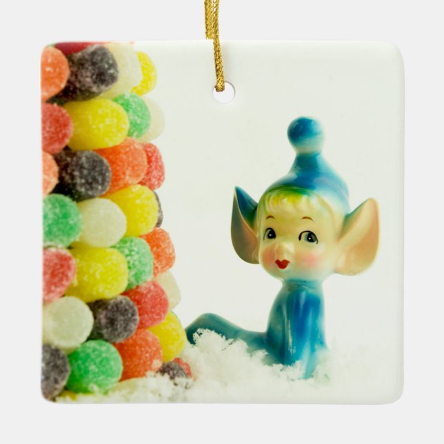 Belle the Pixie Elf Ceramic Ornament (Front)
