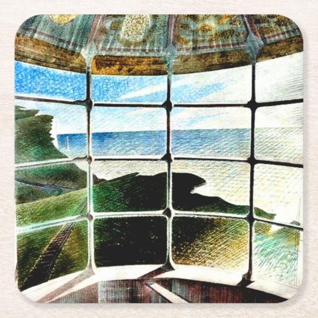 Belle Tout Lighthouse Beachy Head,  Square Paper Coaster (Front)