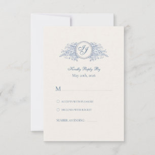 Bellefontaine — French Blue Wedding RSVP Card