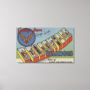 Belleville, Illinois - Large Letter Scenes Canvas Print