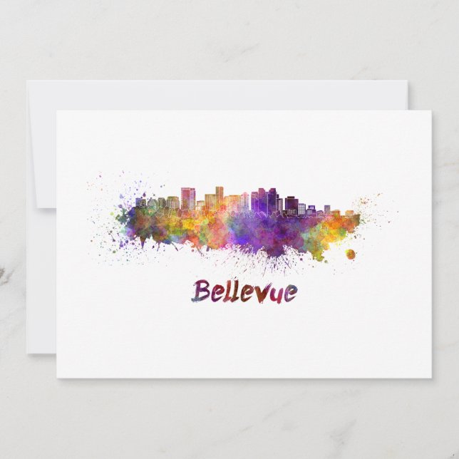 Bellevue skyline in watercolor (Front)