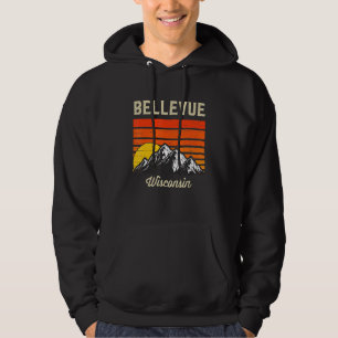 Bellevue Wisconsin Retro City State Usa Hoodie