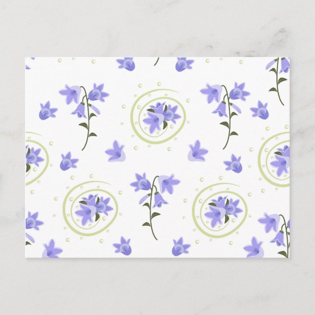Bellflower seamless pattern postcard (Front)