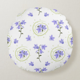 Bellflower seamless pattern round cushion